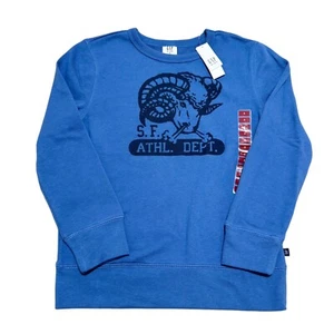 The GAP NWT Unisex Kids Size M (8) Blue Crew Sweatshirt SF Athletic Dept - Picture 1 of 4