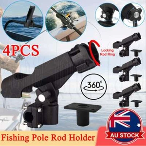 4x Adjustable Boat Fishing Pole Rod Holder Fr Kayak Boat Side Rail Mount w/Clamp - Picture 1 of 12