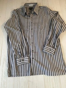 J. Ferrar Men's Shirt XLT TALL Black Stripe Dress Button Down 100% Cotton - Picture 1 of 4
