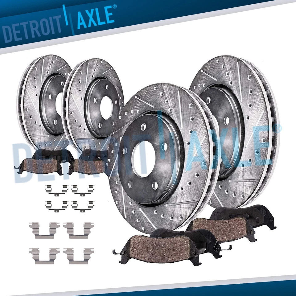 Front Rear Drilled Brake Rotors + Brake Pads for 2004-3008 2009 Nissan Quest - Image 1 of 4