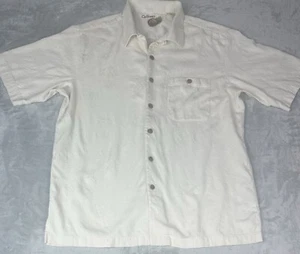 Karibik Kurzarm Seidenmischung Knopfleiste Hawaii Strand Hemd Herren L Resort - Bild 1 von 10