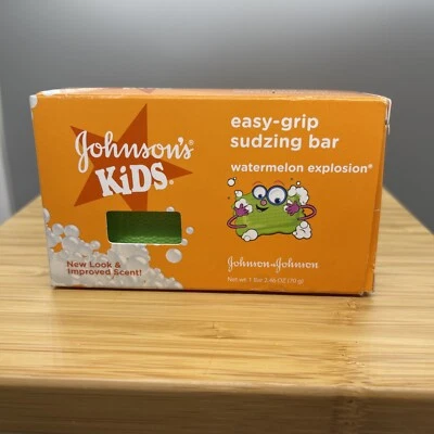 Johnson's Kids Easy Grip Barra de Jabón Sudzing Sandía Explosión Nuevo 2.46 OZ Foto 1 de 4