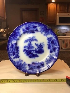 "ANTIGUA PLACA IRONSTONE 1846 10"" FLUJO PESADO AZUL CHUSAN P H & Co PETER HOLDCROFT" - Imagen 1 de 24