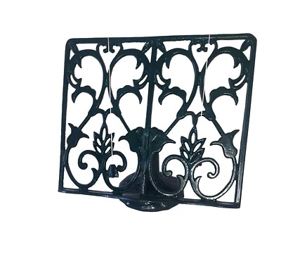 Soporte para libro de cocina de hierro fundido verde vintage con 2 pesos  Foto 1 de 4