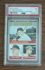1970 Topps - AL RBI Leaders #64 Reggie Jackson, Boog Powell, Killebrew PSA 5