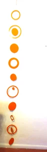 Wingard bright orange metal circles mobile windchime 82" long - Picture 1 of 7