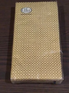IHR Ideal Home Range Buffet Napkins 3 Ply "Pepita Gold" 16 Count New - Picture 1 of 2