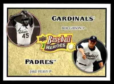2008 Upper Deck Baseball Heroes #184 Bob Gibson / Jake Peavy Card - Image 1 of 2