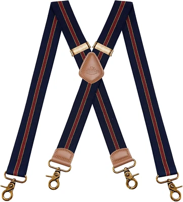 DRESIME Hosenträger Für Herren Mit 4 Starken Haken-Clips, X Form Elastisch Einstellbar H