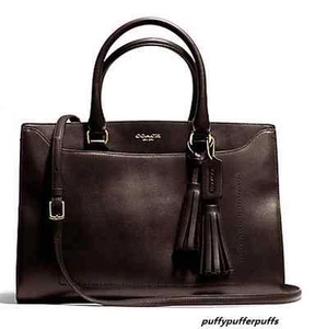 NUEVO CON ETIQUETAS COACH PINNACLE PULIDO RETRO MARCO LEIGHTON BOLSO DE MANO LATÓN CHOCOLATE F25320 - Imagen 1 de 1