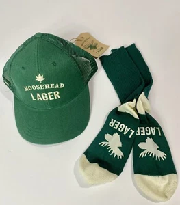 Moosehead Lager Beer Hat and sock combo brand new ! Green - Picture 1 of 9