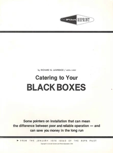 Catering To Your Black Boxes #113927 Reprint 1976 Aircraft Owners & Pilots Assoc - Picture 1 of 2