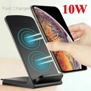 Qi Wireless Caricatore Rapido Supporto di Ricarica Dock per iPhone 12 Mini Pro Max Galaxy - Foto 1 di 11