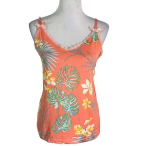 Nanette Lepore Loungewear Top Damen Gr. M Schleifen Blumen Tropical Print PJ - Bild 1 von 8