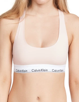 Pullover elástico Calvin Klein rosa bralette espalda cruzada para mujer F3785 talla L nuevo con etiquetas Foto 1 de 4