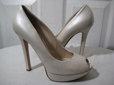 Zapatos de tacón Carlo Pazolini beige de cuero con plataforma punta abierta para mujer talla 38,5 Foto 1 de 4