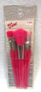 Vintage Wet N Wild Brush Kit Gesicht Kosmetik Reisegröße Rosa 5 Pinsel Neu - Bild 1 von 4