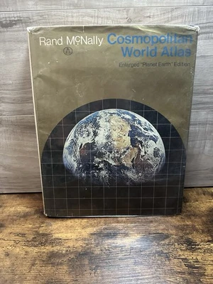 RAND MCNALLY COSMOPOLITAN WORLD ATLAS ENLARGED "PLANET EARTH" EDITION RARE BOOK Foto 1 de 4