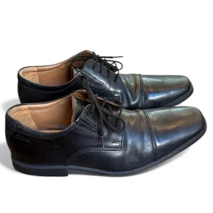 Clarks Tilden Cap-Toe Oxford Schuhe Herren 9,5 schwarz Leder - Bild 1 von 10