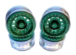 HRP Racers Edge Aluminum Cnc 2.9'' Wheels For Axial Scx6 4Pcs B Style Green - Picture 1 of 2