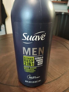 Suave Men 3 in 1 Citrus Rush 40oz Pump Bottles Shampoo Conditioner Bodywash - Picture 1 of 2