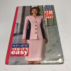 Top y falda Butterick SEE & SEW 5887 MISSES TALLA 6, 8, 10 SIN CORTAR FF DE COLECCIÓN AÑOS 90 - Imagen 1 de 5