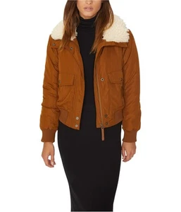 Sanctuary Clothing Womens Faux Fur Trim Aviator Jacket, Brown, X-Large - Picture 1 of 1