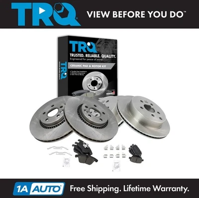 Kit de pastillas de freno y rotor TRQ delantero y trasero Premium Posi cerámica para Land Rover LR2 Foto 1 de 4