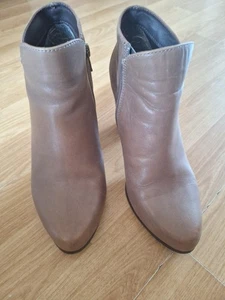 Dune London Women's Brown Leather Ankle Boots UK Size 4 - Picture 1 of 7