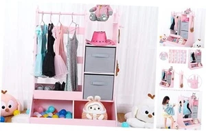 Bophy Girls' Dress up Storage with Light & Mirror, Kids Clothing Rack with - Picture 1 of 7