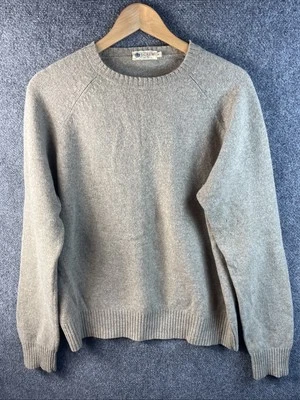 VTG J Crew Cardigan Sweater Large 100% Lambs Wool Brown  - Image 1 of 4