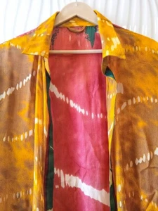 Long Kimono Jacket Cape With Side Slits, 100% Chiffon Silk Sheer Light JKO1019 - Picture 1 of 7