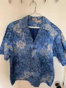 Men's Hawaiian Tropical Aloha Beach Party Button Up Casual Dress Shirt size med - Picture 1 of 3