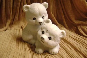 VINTAGE 1984 ENESCO MOREHEAD INC. EISBÄREN GEFÄHRDETE JUNGE UNNEN FIGUR! - Bild 1 von 7