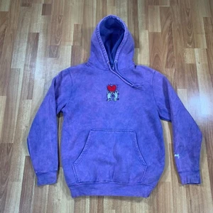Felpa con cappuccio uomo Keith Haring Dancing Heart viola media pop art - Foto 1 di 9