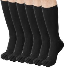 FUN TOES Men Crew Toe Socks Athletic Running Proper Toe Alignment Value 6 PAIRS