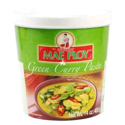 Mae Ploy Thai Green Curry Paste Condiments Sauce in Tub 400g HALAL - Image 1 of 4