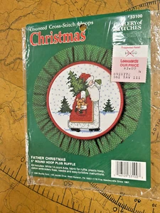 Bucilla Gallery of Stitches Christmas Father Christmas Cross-Stitch Pattern Only - Picture 1 of 6