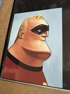 Mr. Incredible Mike Mitchell Giclee Print RARE Artist Proof Signed Pixar Mondo - Picture 1 of 5