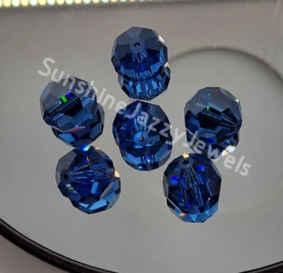 4pc Swarovski Crystal Sapphire Satin 16mm Faceted Round 5000 Beads; EXTRA LARGE - Image 1 of 2