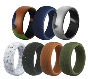 Silicone Wedding Rings For Gym, Crossfit and Sports Unisex Size 7 - 14 - Picture 1 of 12