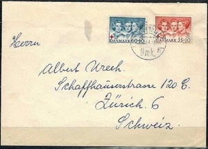 Estampillas de Dinamarca: cubierta semi-postales de la Cruz Roja de 1964 a Zurich - Imagen 1 de 2