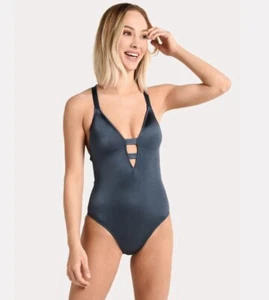 Seafolly Neu mit Etikett Shine On Deep V Malliot, 168 $, Größe 12 - Bild 1 von 13