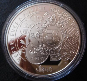 HUNGARY / SILVER 10000 FORINT / THE FORINT IS 70 YEARS OLD / 2016 Proof - UNC - Picture 1 of 4