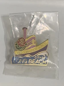 Seltene 1987 98th Tournament Roses Parade Schale City Of Long Beach Anstecknadel - Bild 1 von 2