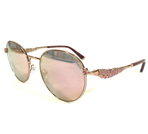 Judith Leiber Sunglasses Demure Sun Burgundy Round Frames with Mirrored Lenses