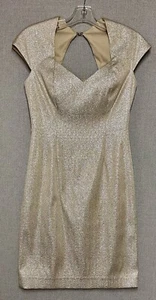 Kay Unger Dress Cap Sleeve Gold Sparkle Cocktail Formal Party Holiday Size 2 - Picture 1 of 8