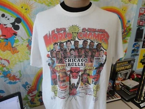 T-shirt caricatura vintage anni 90 NBA Chicago Bulls Basketball Finals 1993 XL - Foto 1 di 6