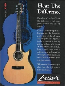Larrivee Model C-10 acoustic guitar ad 1999 advertisement 8 x 11 ad print - Picture 1 of 3