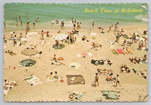 Crowded Beach Scene in Rehoboth Delaware c1960s Postcard - Picture 1 of 2